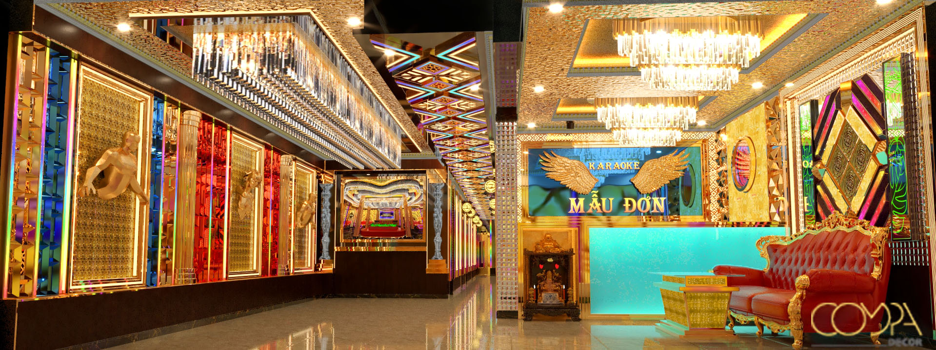 Mẫu thi công thực tế sảnh và hành lang