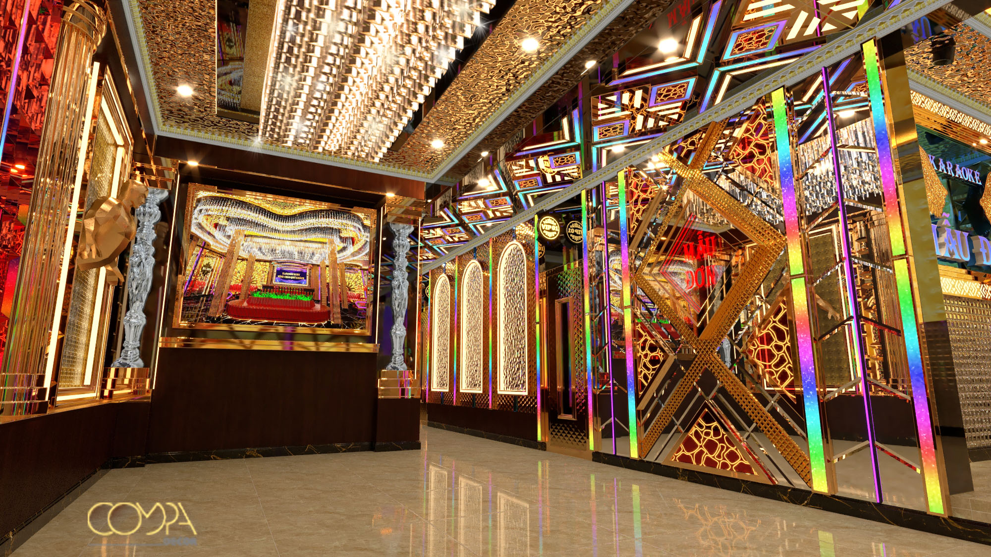 Mẫu thi công thực tế sảnh và hành lang