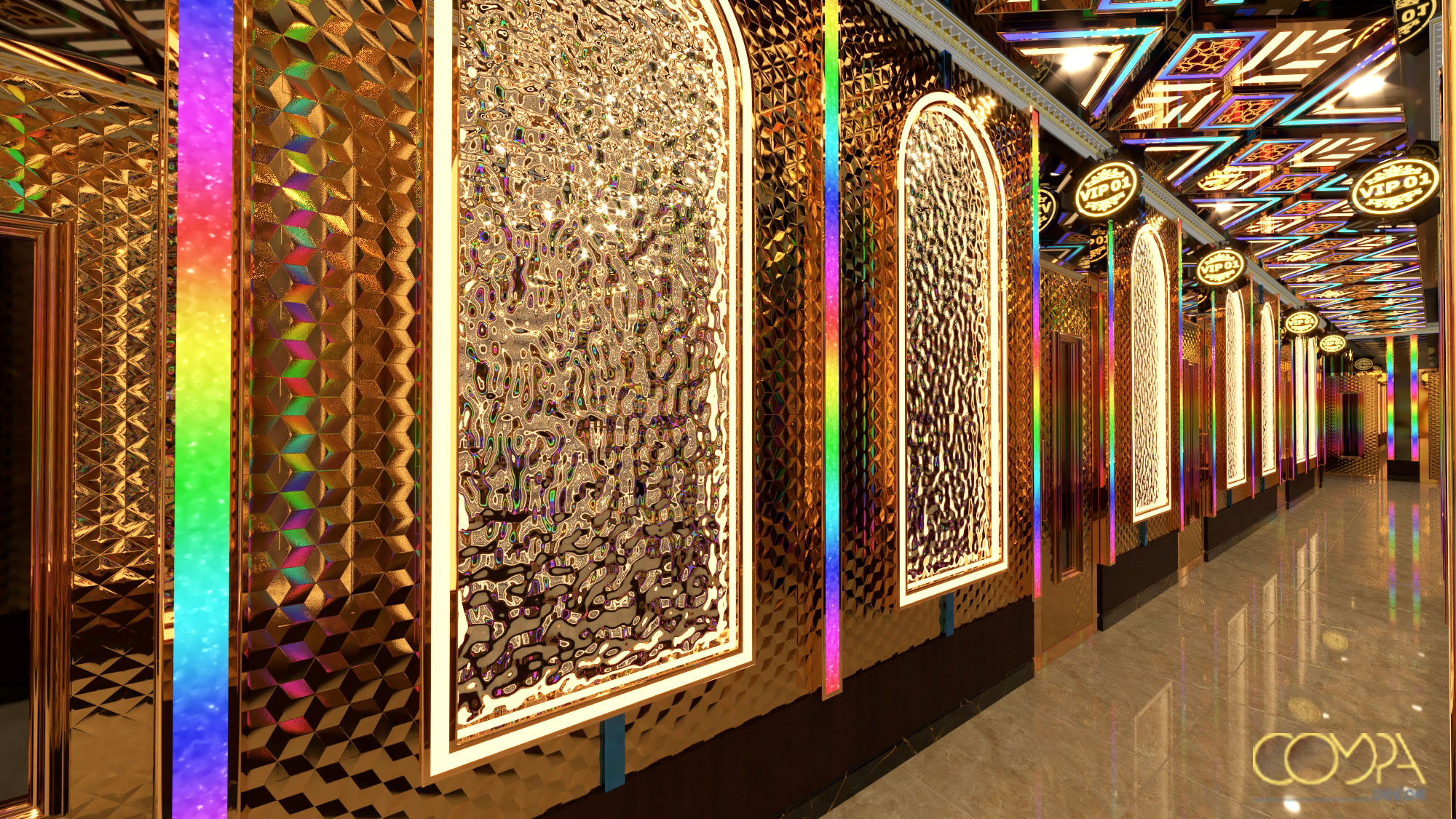 Mẫu thi công thực tế sảnh và hành lang