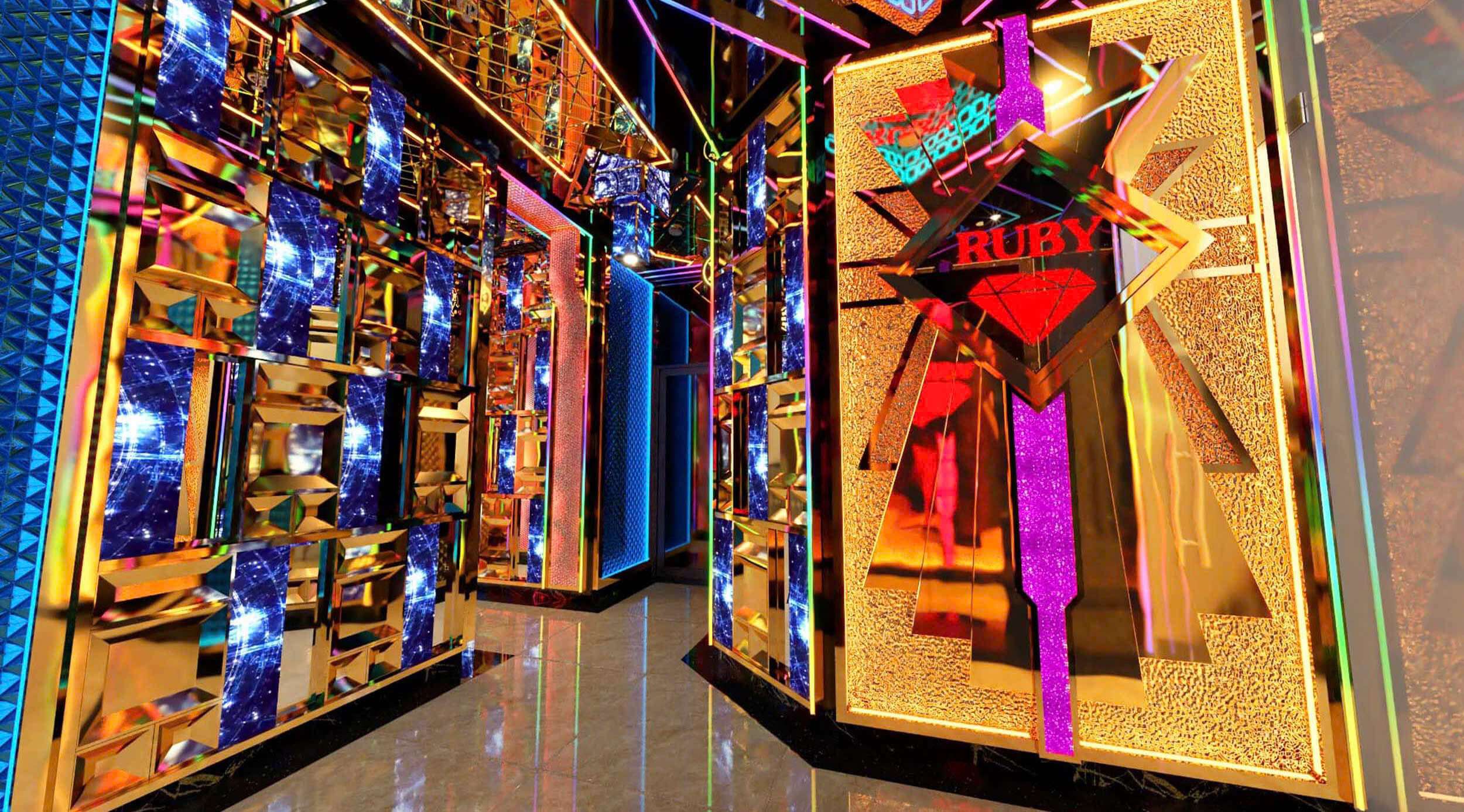 Hình 3. Phối cảnh hành lang lầu 1 Karaoke Ruby