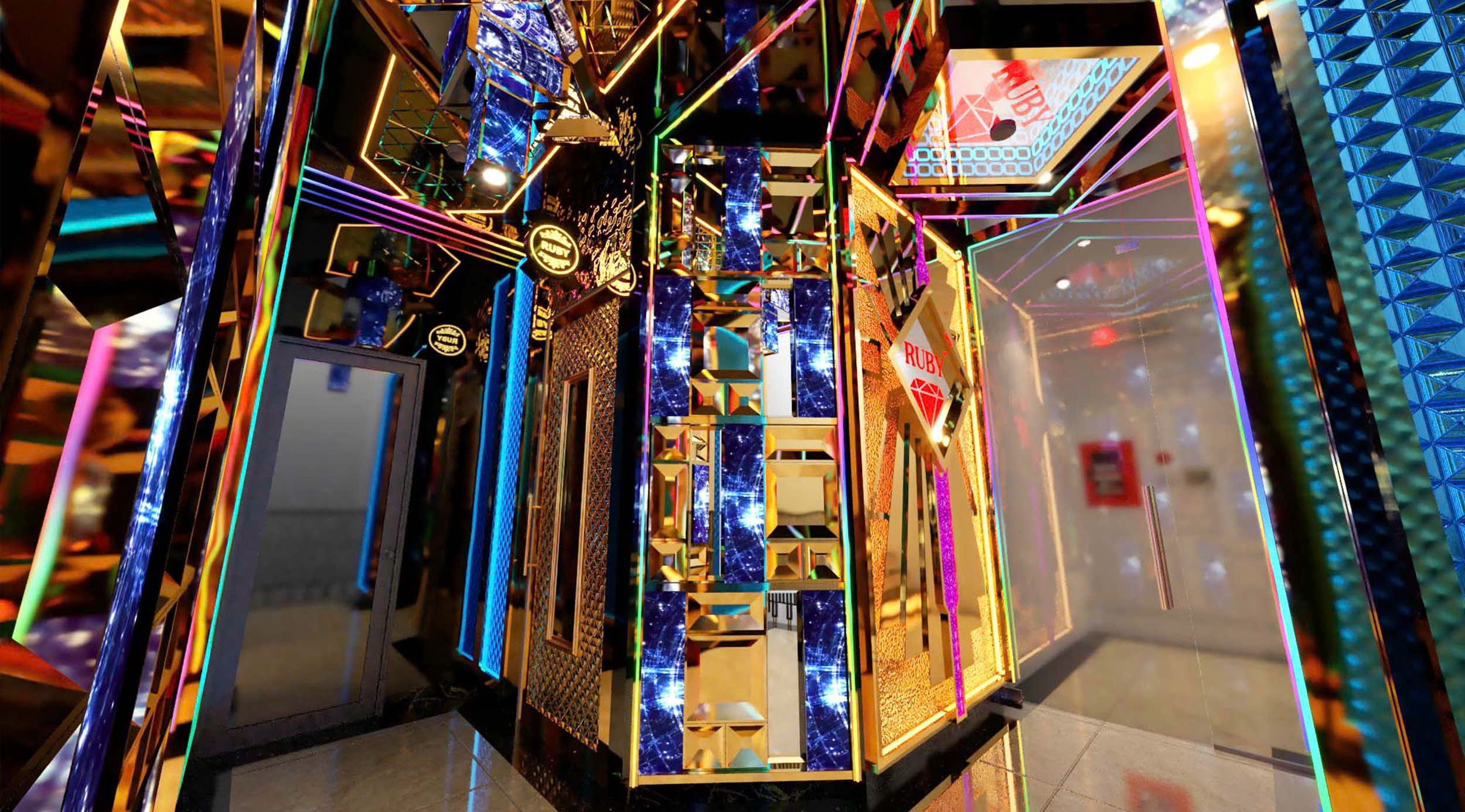 Hình 6. Phối cảnh hành lang lầu 1 Karaoke Ruby