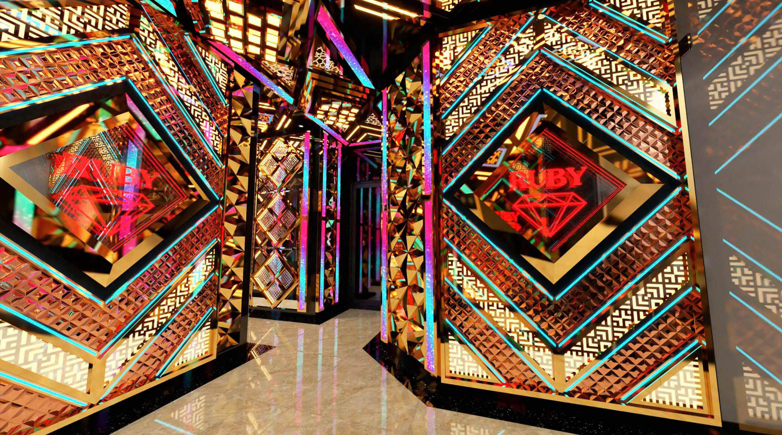 Hình 7.Phối cảnh hành lang lầu 2 Karaoke Ruby