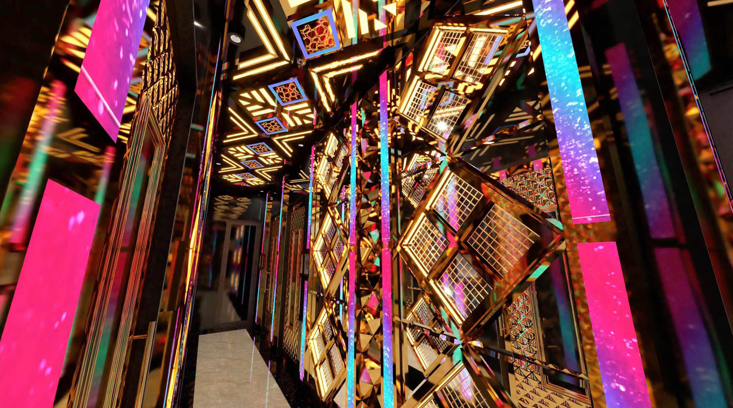 Hình 9. Phối cảnh hành lang lầu 2 Karaoke Ruby