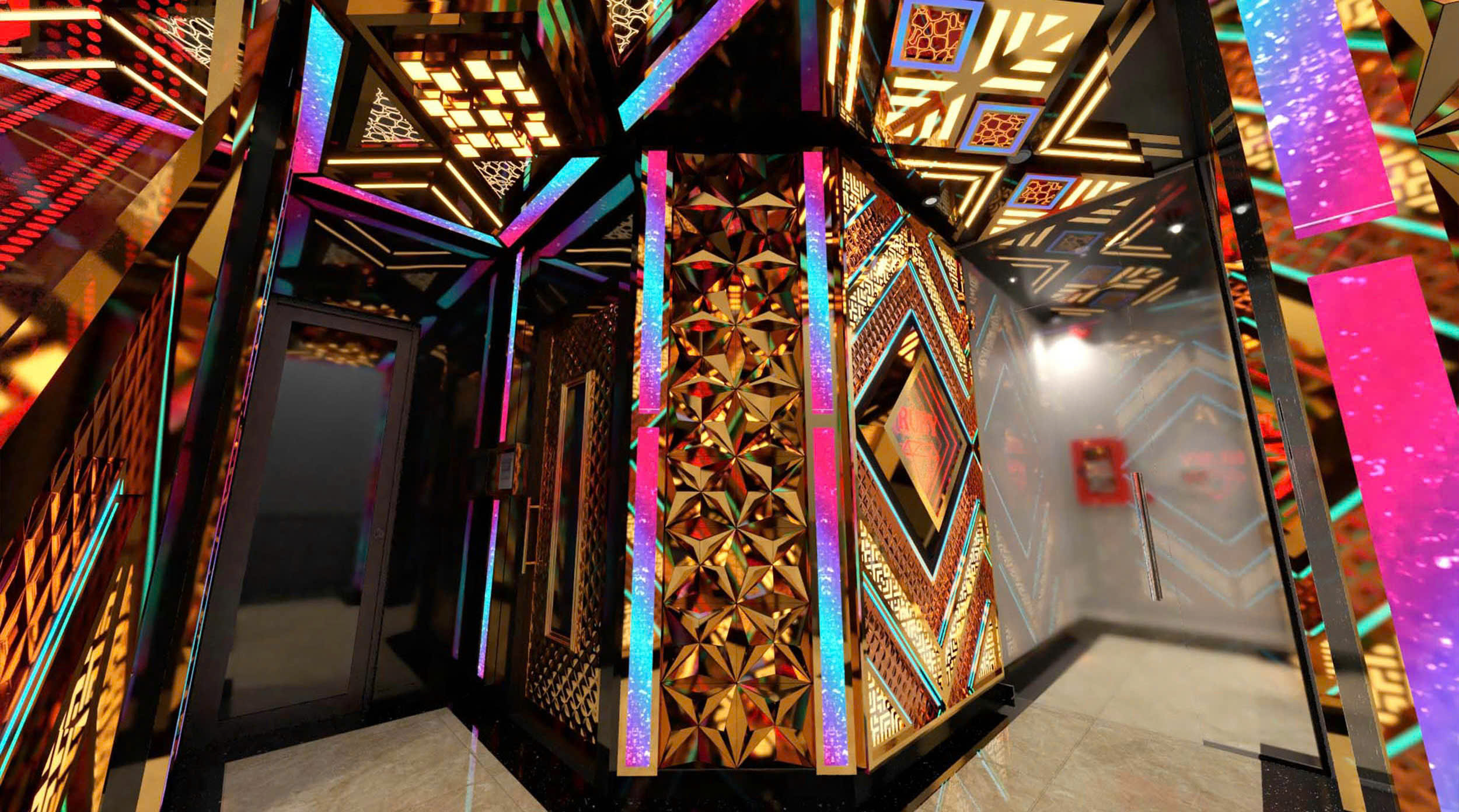 Hình 10. Phối cảnh hành lang lầu 2 Karaoke Ruby