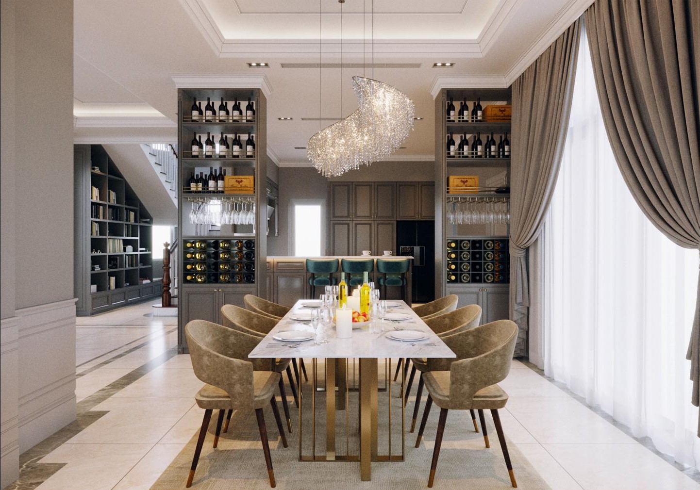 Thiết kế nội thất biệt thự - phòng ăn