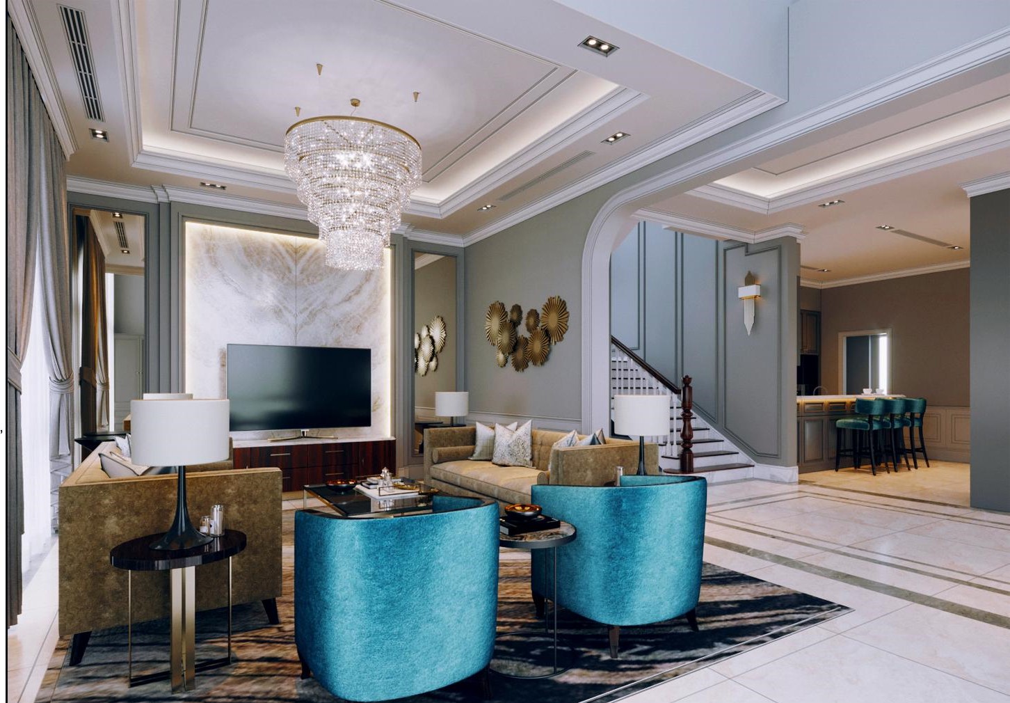 Thiết kế nội thất biệt thự - phòng khách