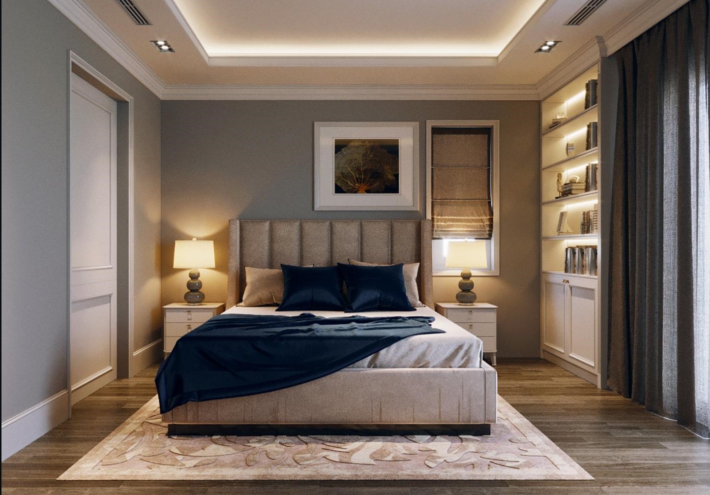 Thiết kế phòng ngủ bán cổ điển