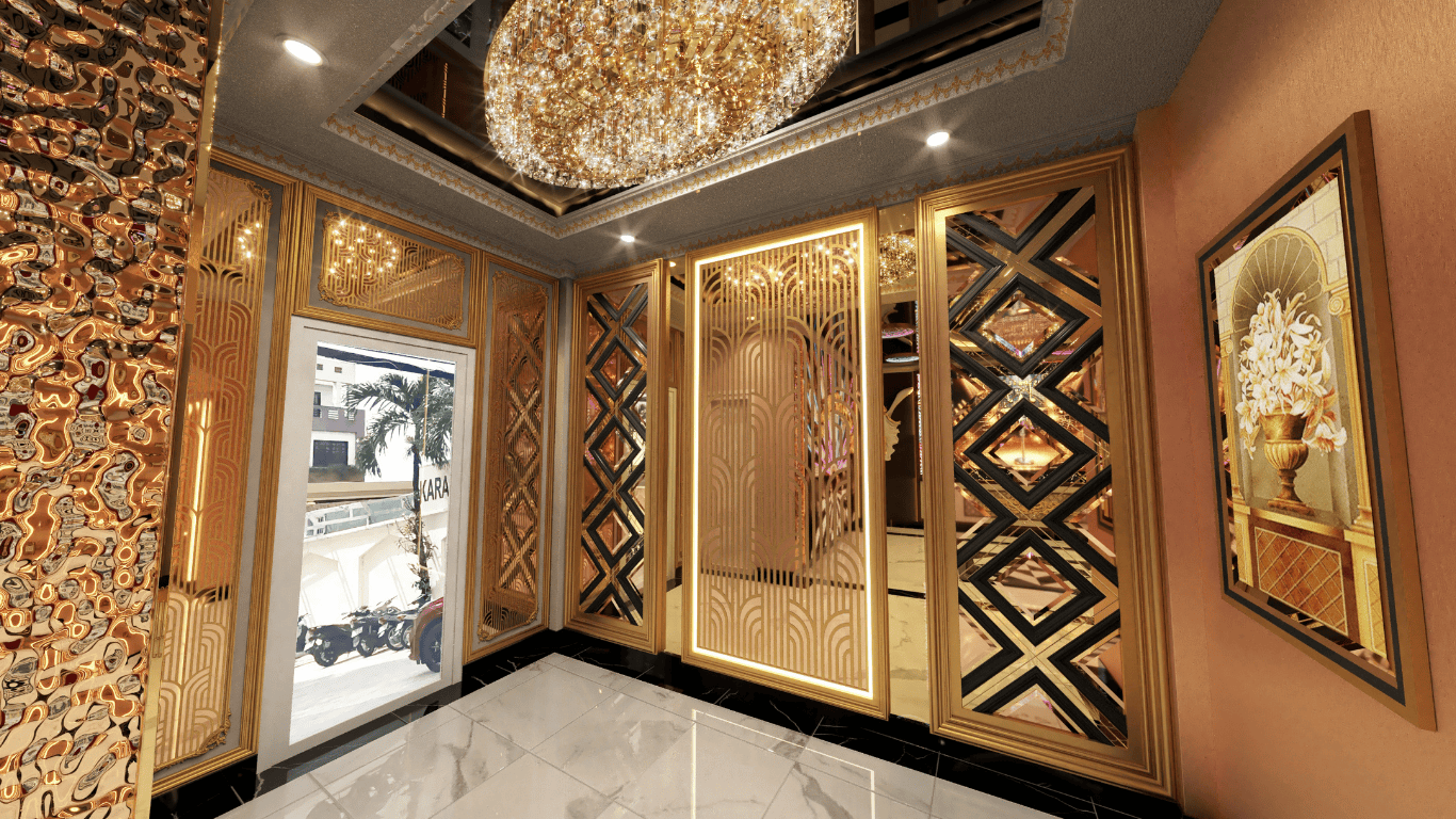 Thiết kế sảnh hành lang quán Karaoke hiện đại