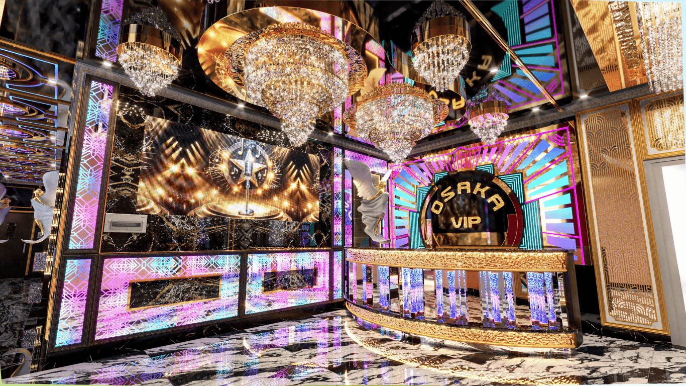 Thiết kế sảnh hành lang quán Karaoke hiện đại