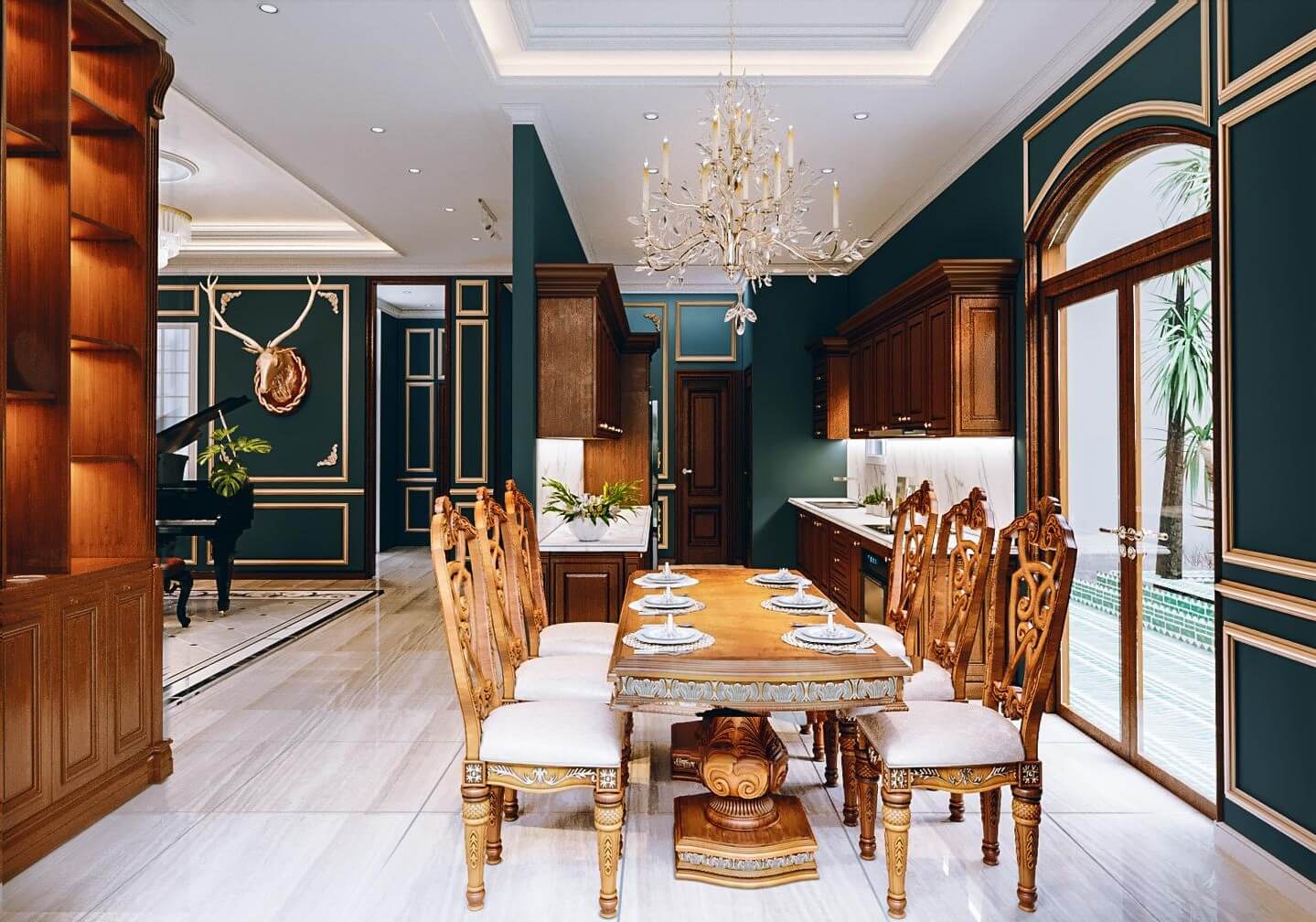 Không gian bếp – nơi những câu chuyện gia đình được sẻ chia qua từng bữa ăn ấm áp.