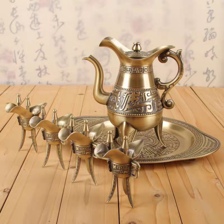 Bộ Ấm Chén Bằng Đồng Tần Thủy Hoàng - Cửu Diệu Thiên