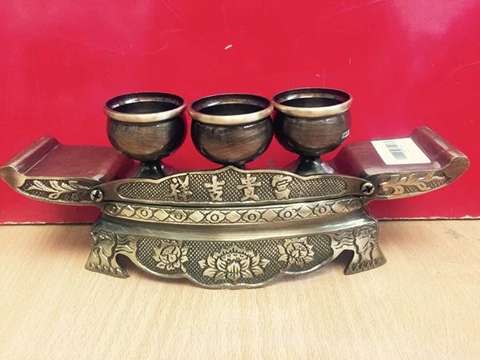 Bộ Chén Thờ Bằng Đồng - Cửu Diệu Thiên