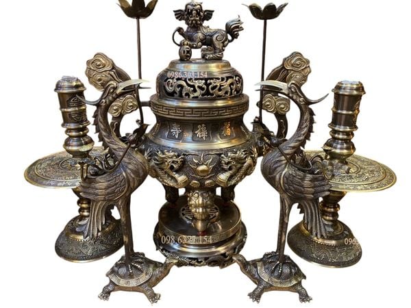 Bộ Đỉnh Đồng Thờ Cúng - Cửu Diệu Thiên