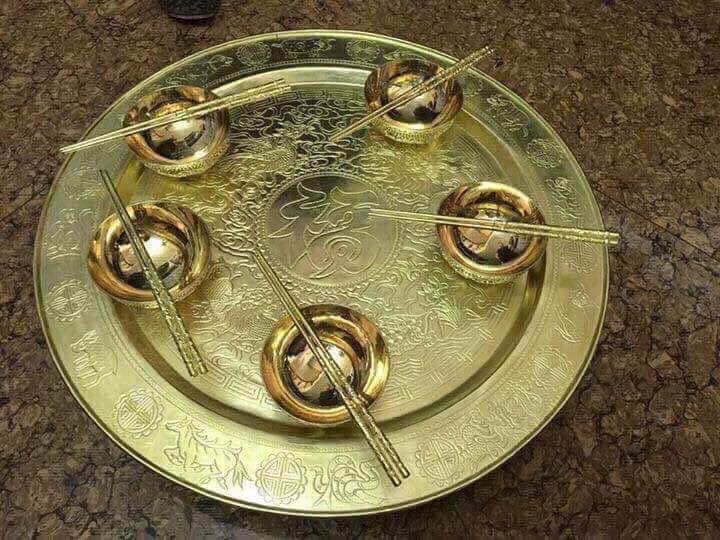 Bộ Mâm Bát Đũa Bằng Đồng - Cửu Diệu Thiên