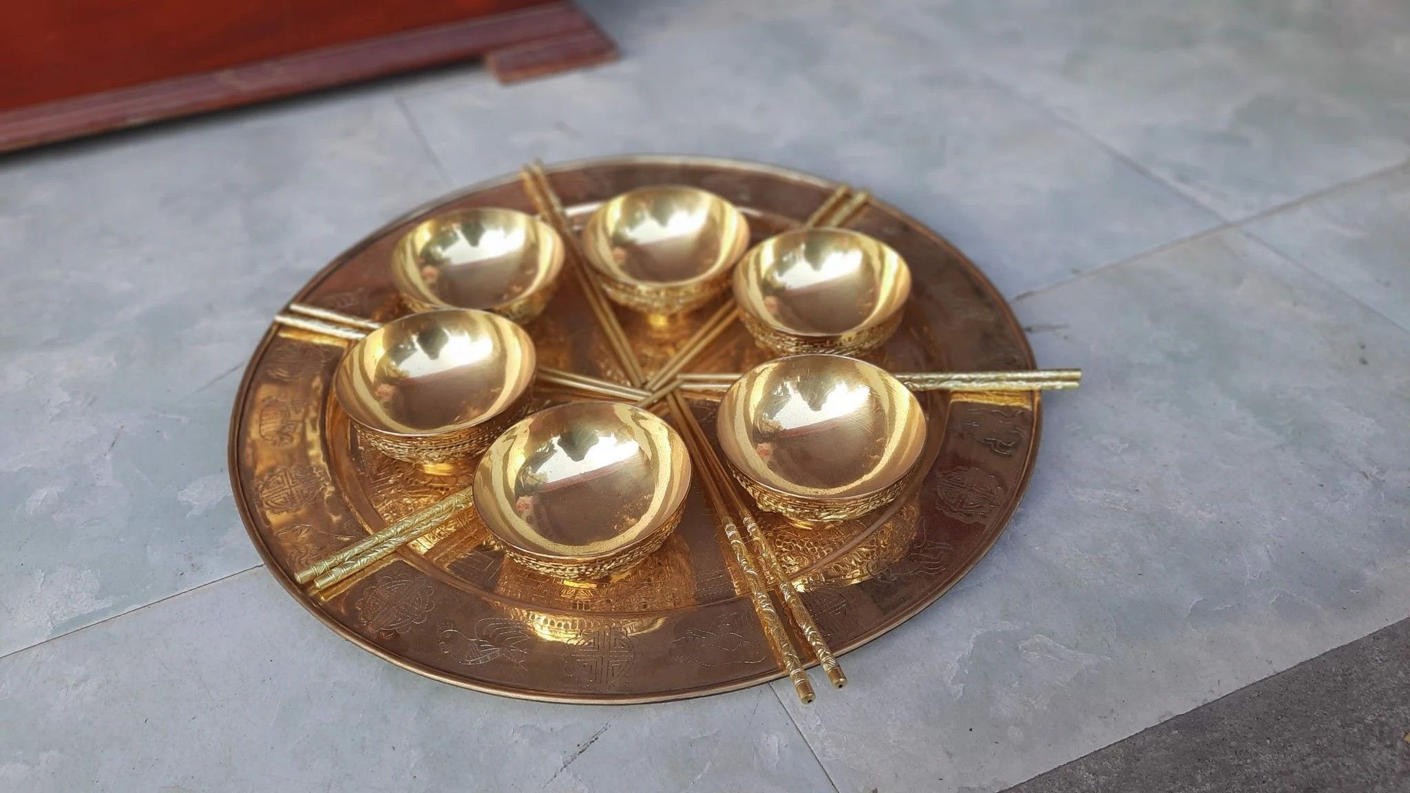 Bộ Mâm Bát Đũa Đồng - Cửu Diệu Thiên