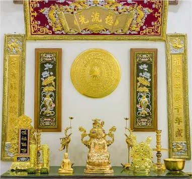 Hoành Phi Câu Đối Bằng Đồng - Cửu Diệu Thiên