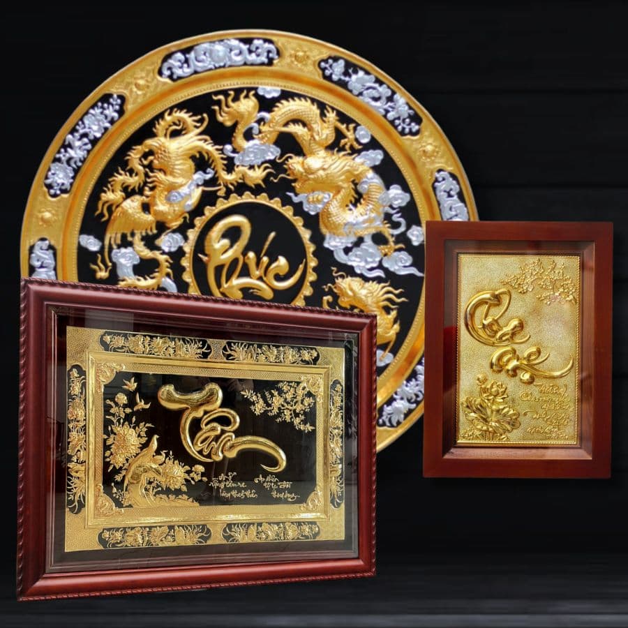 Ý Nghĩa Phong Thủy Của Tranh Đồng Chữ Thư Pháp-Cửu Diệu Thiên