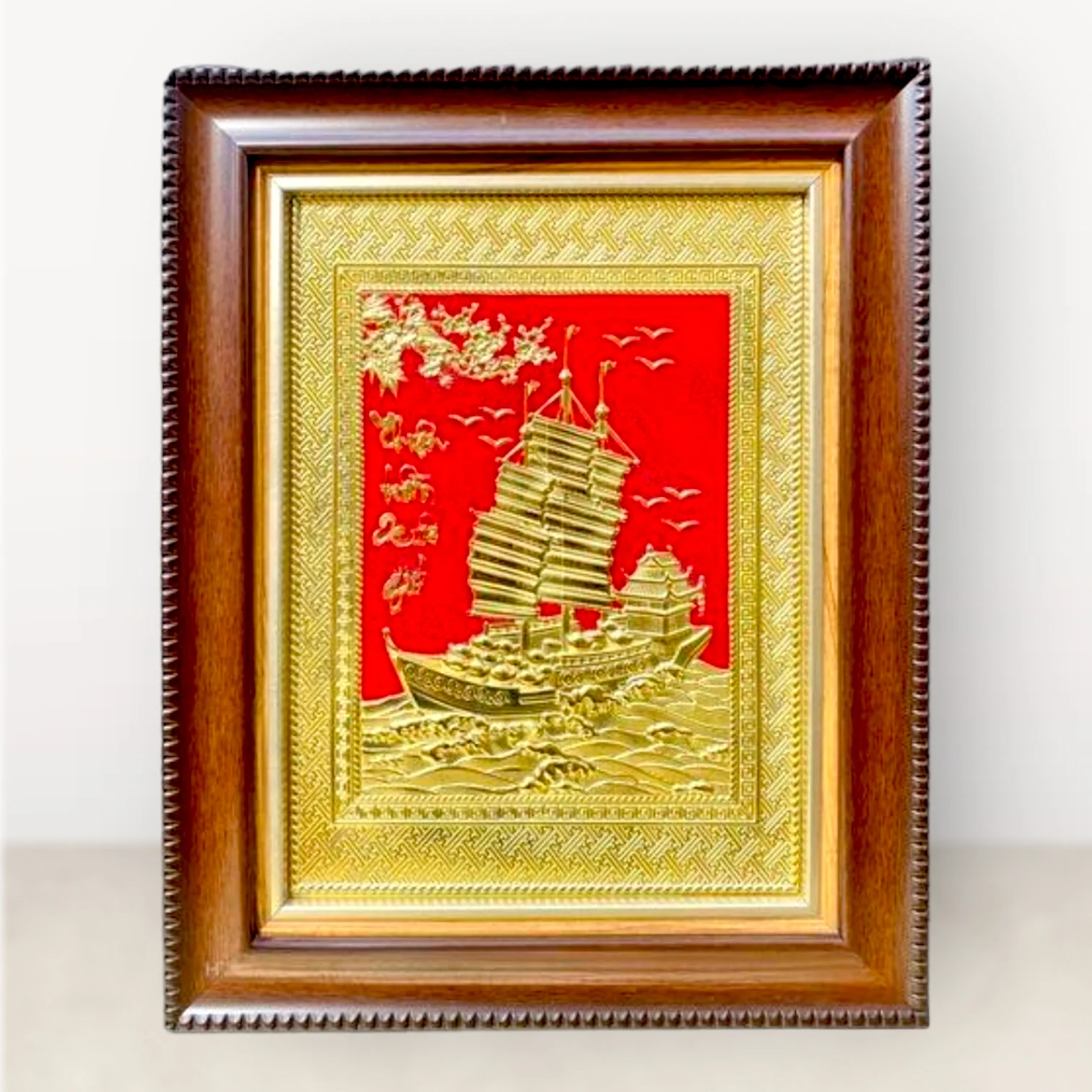 Ý Nghĩa Phong Thủy Của Tranh Thuyền Buồm Mạ Vàng-Cửu Diệu Thiên