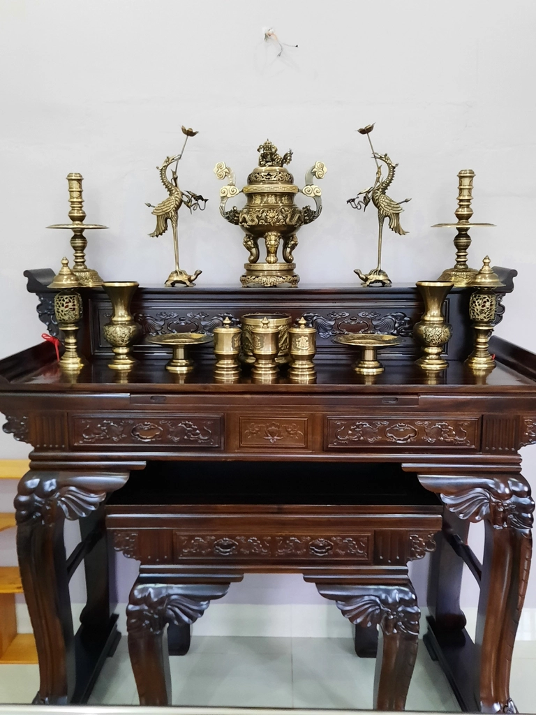 Hướng Dẫn Bố Trí Bộ Đồ Thờ Bằng Đồng Theo Ngũ Hành-Cửu Diệu Thiên