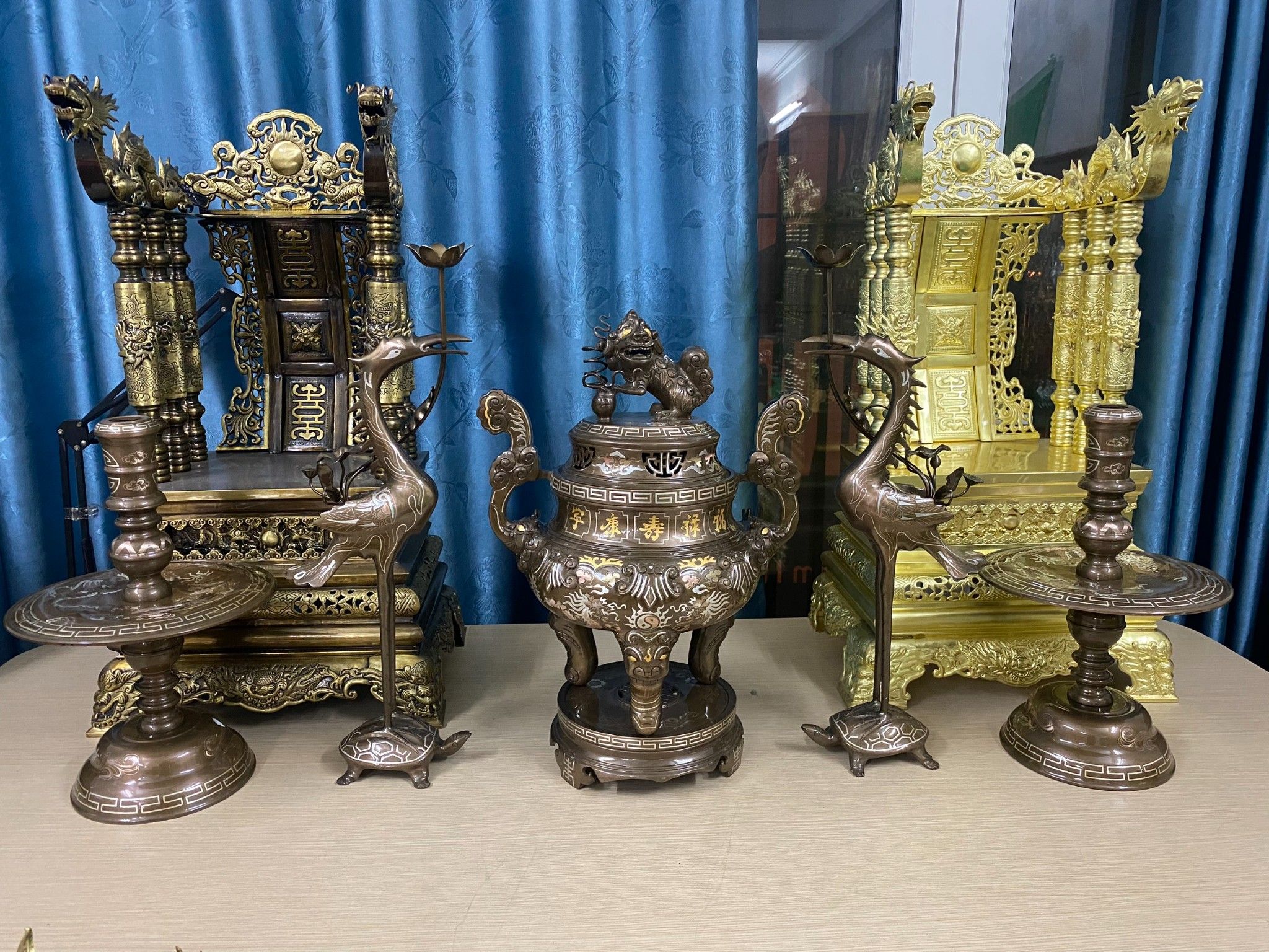 Bộ Ngũ Sự Đồng Cao Cấp - Đồ Thờ Đồng