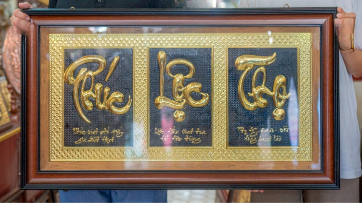 Tranh Chữ Phúc Lộc Thọ Bằng Đồng-Cửu Diệu Thiên