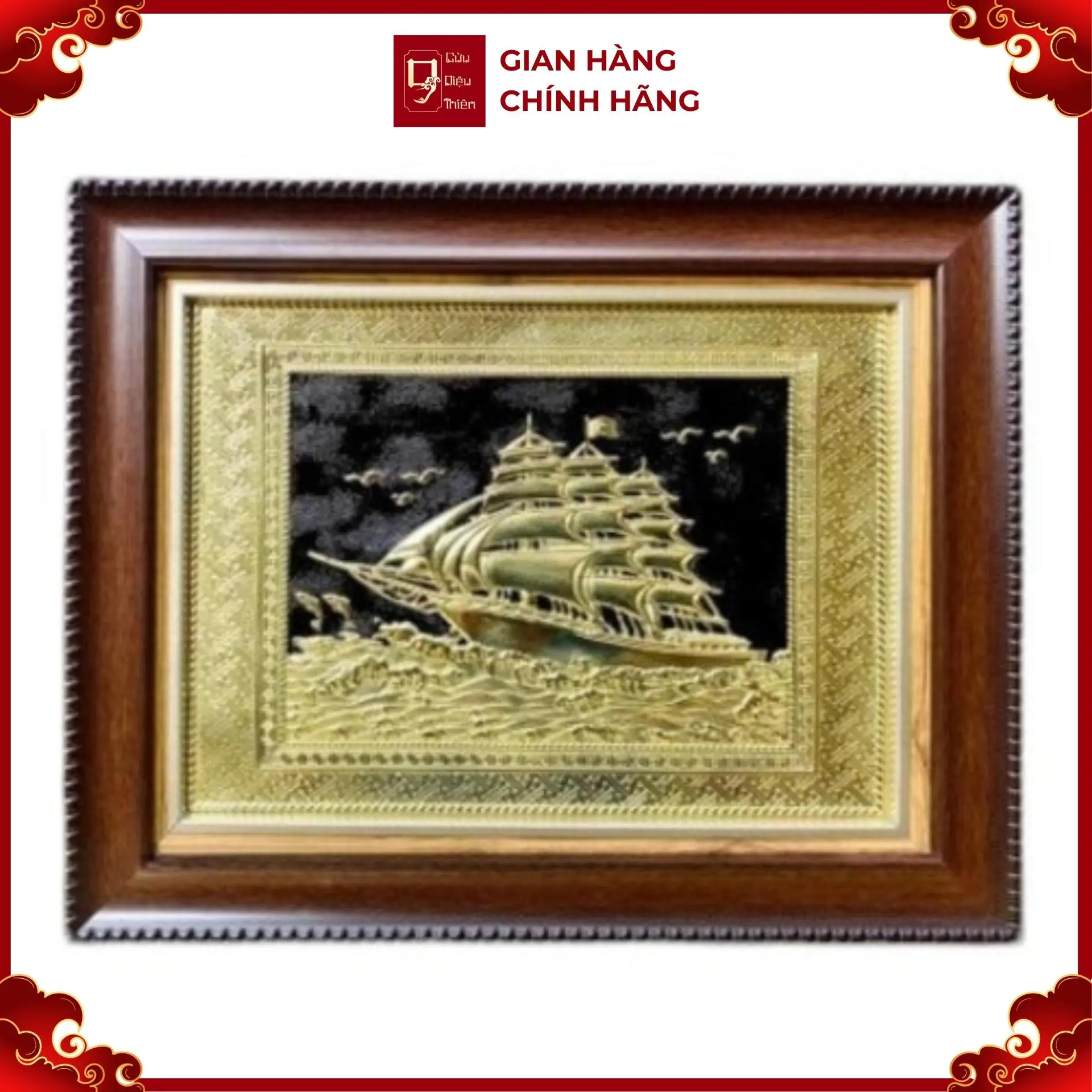 Tranh Đồng Thuận Buồm Xuôi Gió ( 28x34cm ) - Cửu Diệu Thiên - TB008