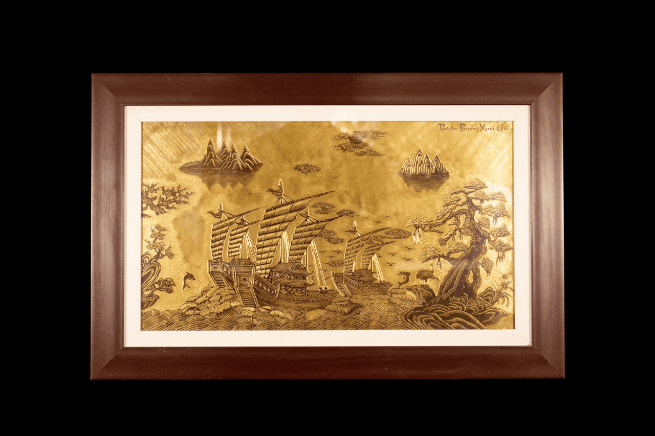 Tranh Đồng Thuận Buồm Xuôi Gió In Logo – Món Quà Tặng Đầy Ý Nghĩa - Cửu Diệu Thiên