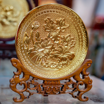 Tranh Mâm Hoa Sen Bằng Đồng - Cửu Diệu Thiên