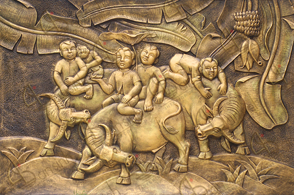 Tranh Phù Điêu Đồng - Cửu Diệu Thiên