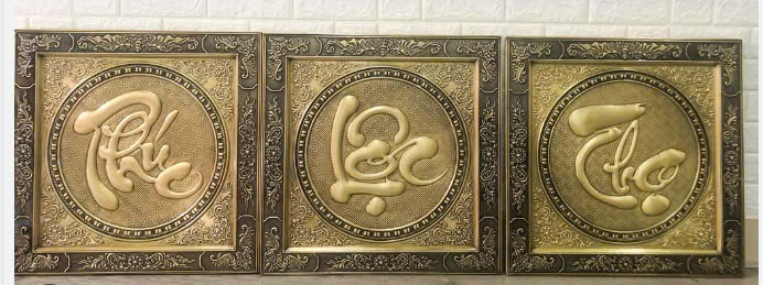 Tranh Phúc Lộc Thọ Đồng-Cửu Diệu Thiên