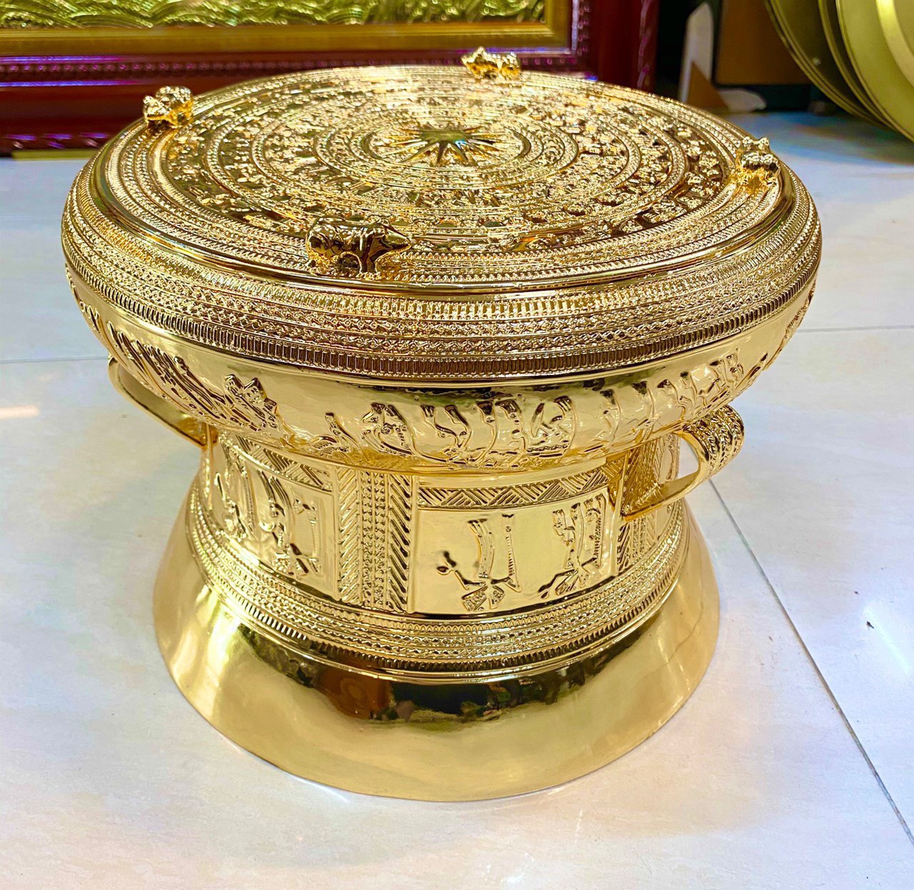 Trống Đồng Mạ Vàng-Cửu Diệu Thiên