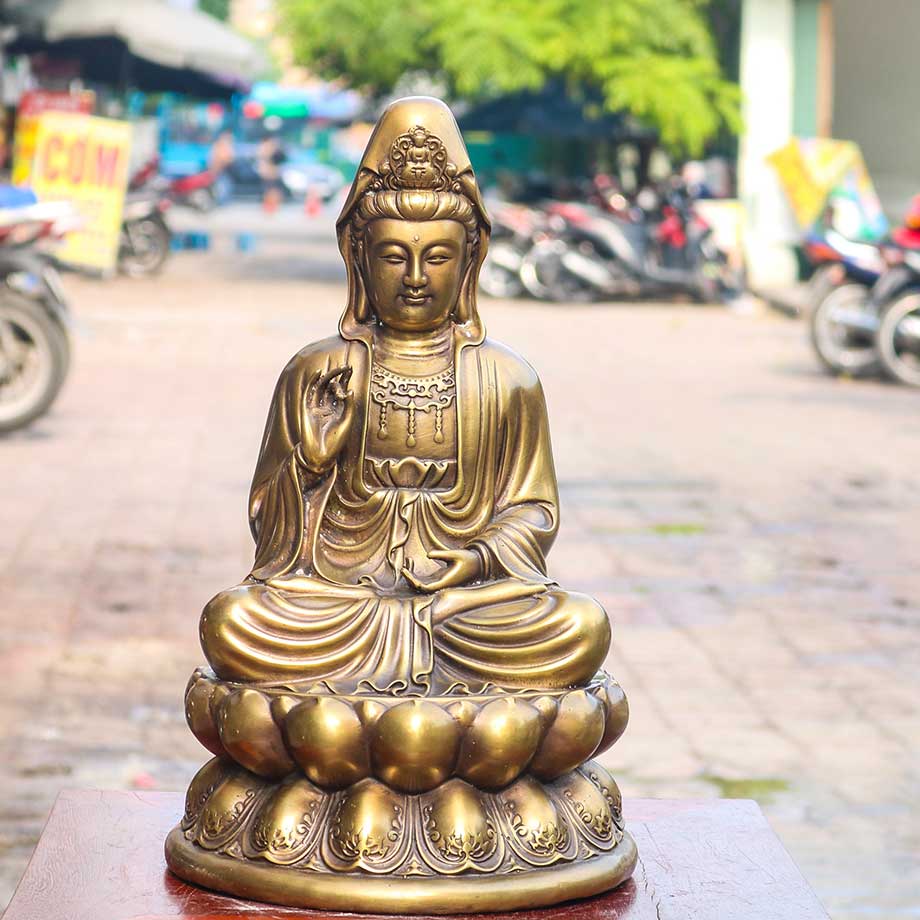 Tượng Phật Bà Quan Âm Bằng Đồng - Cửu Diệu Thiên