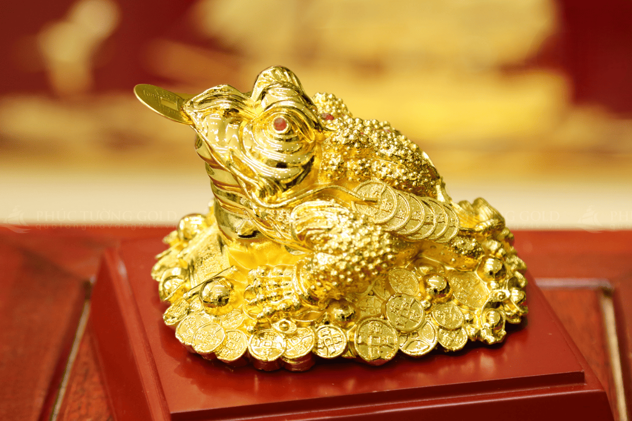 Tượng Thiềm Thừ Bằng Đồng Mạ Vàng - Đồ Đồng Cao Cấp