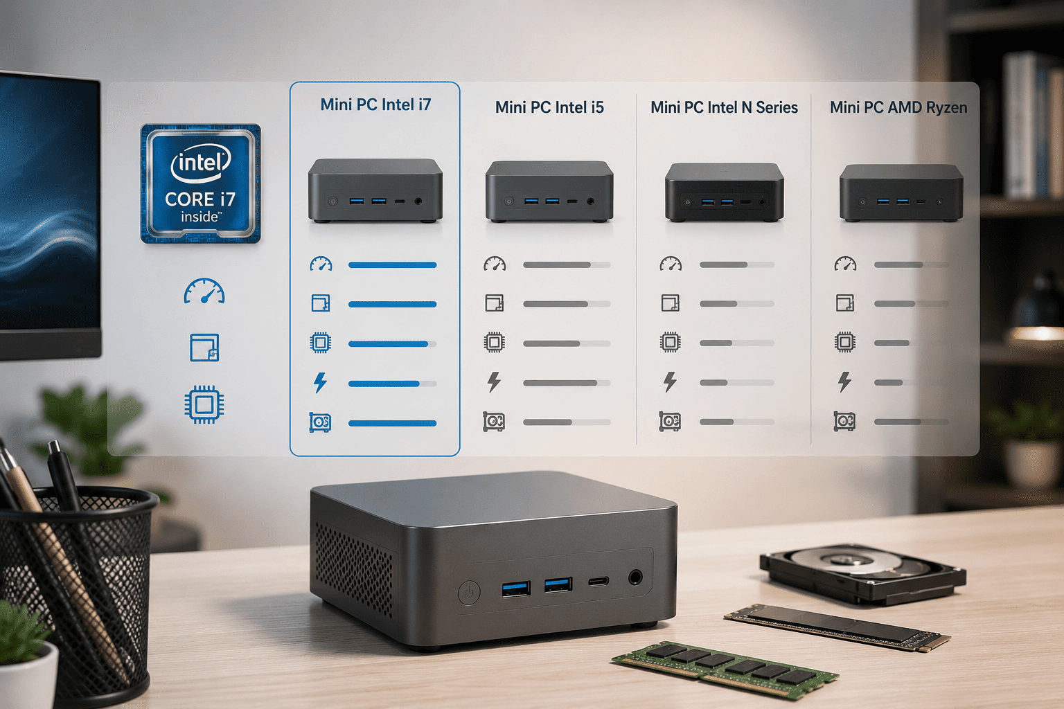 mini pc sử dụng chip intel 7 khác gì so với các dòng mini pc khác?