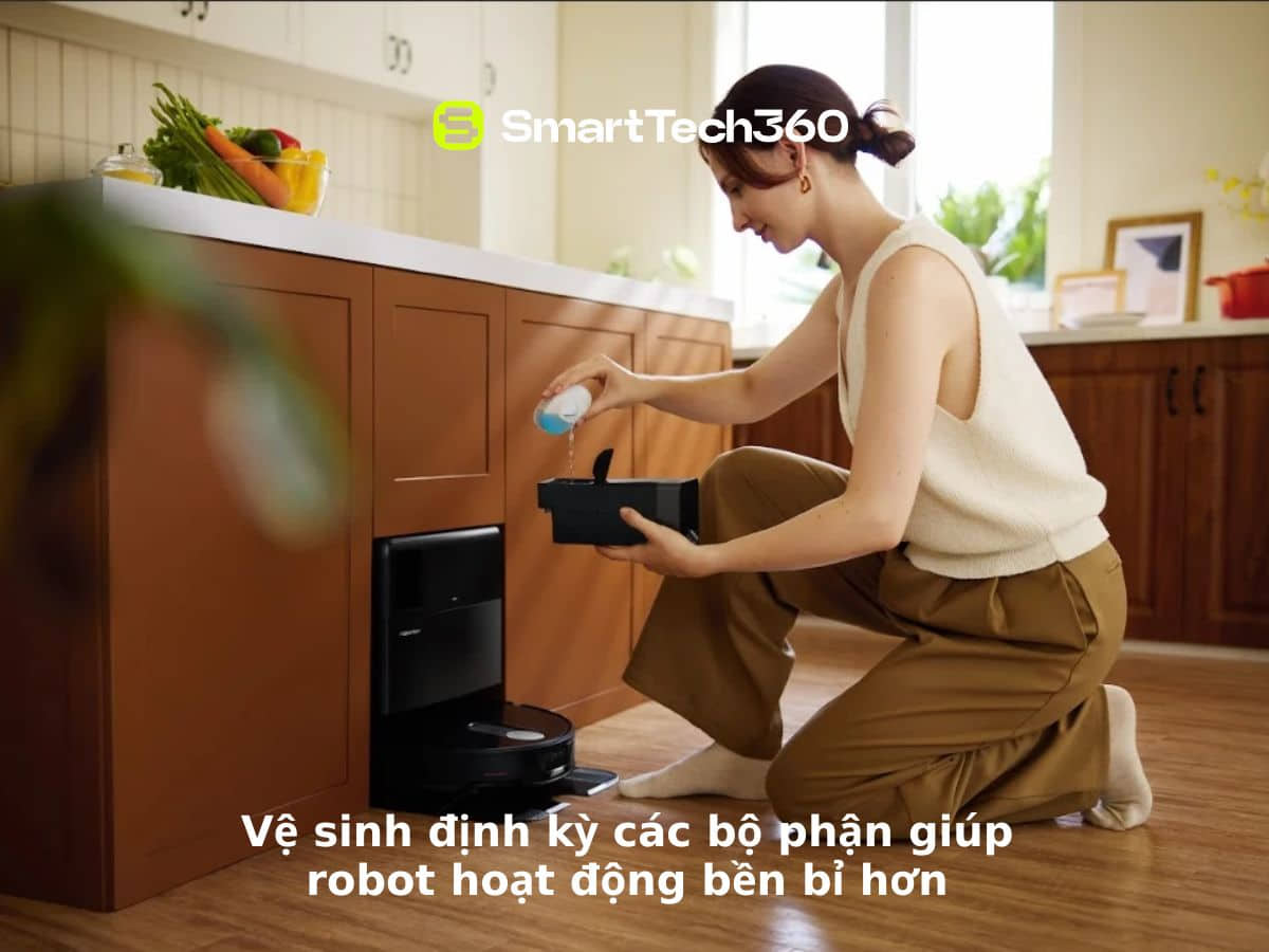 Vệ sinh định kỳ các bộ phận của robot hút bụi