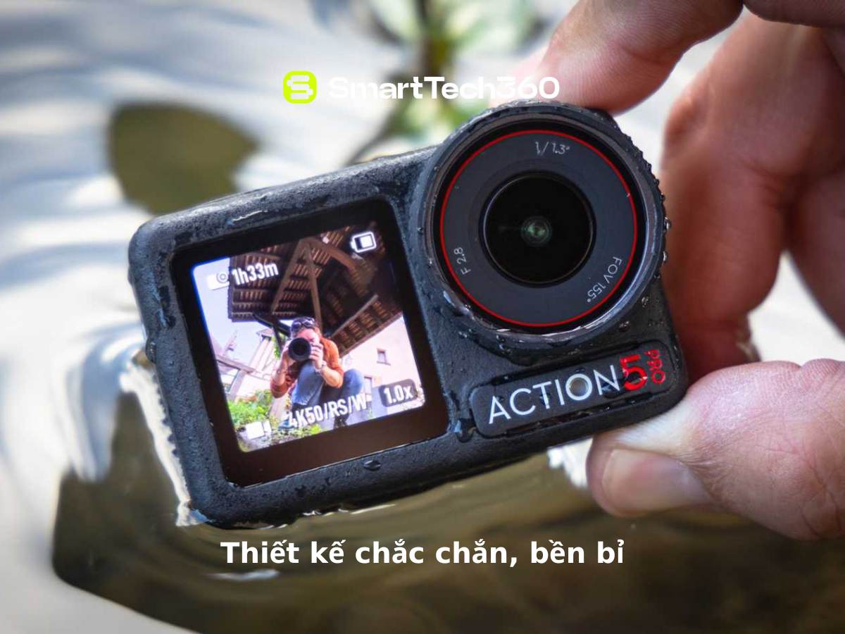 Thiết kế chắc chắn, bền bỉ của Action 5 Pro