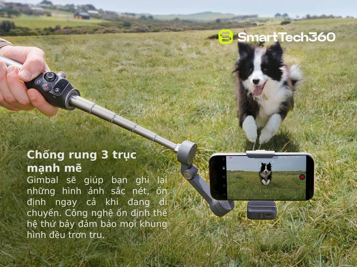 Chống rung 3 trục trên DJI Gimbal Osmo Mobile 7