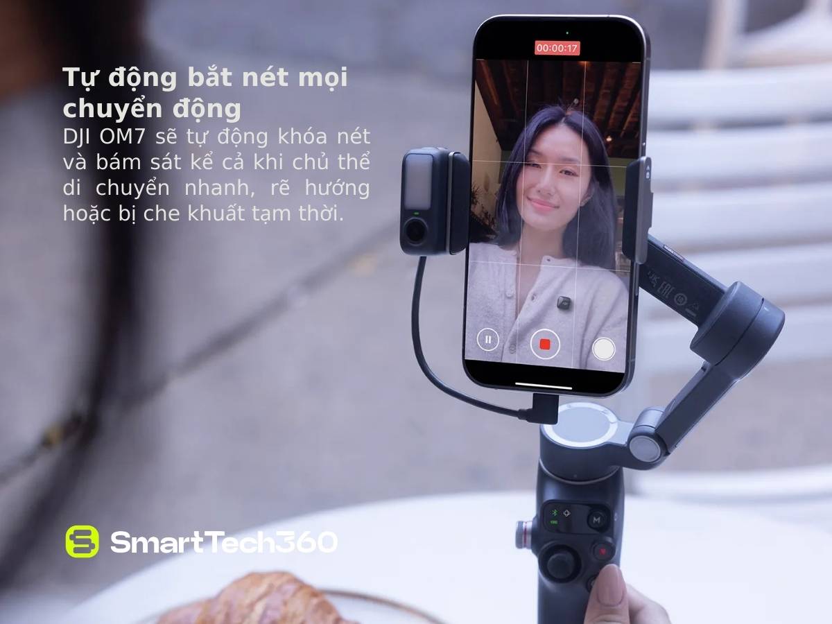 Tính năng ActiveTrack 7.0 tự động bắt nét trên DJI Osmo Mobile 7