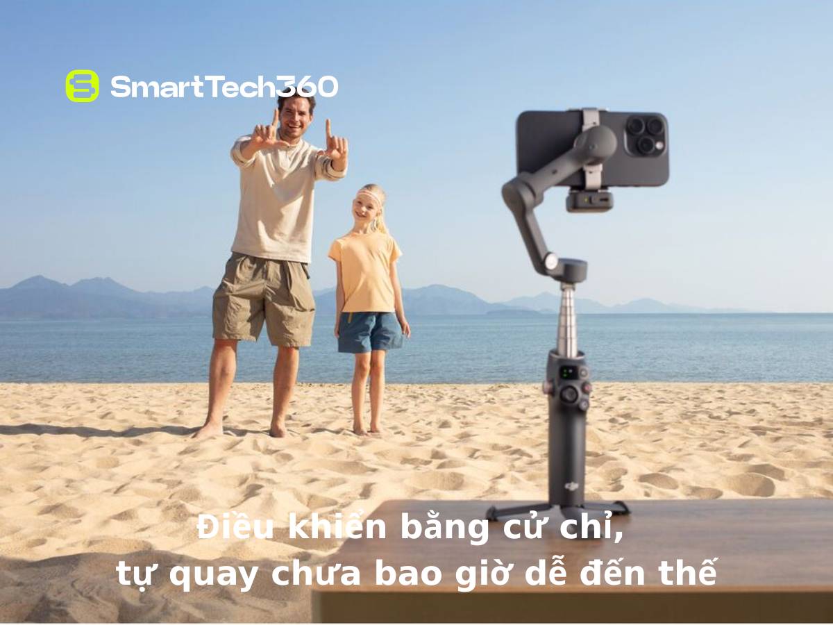 Điều khiển bằng cử chỉ trên DJI Osmo Mobile 7P