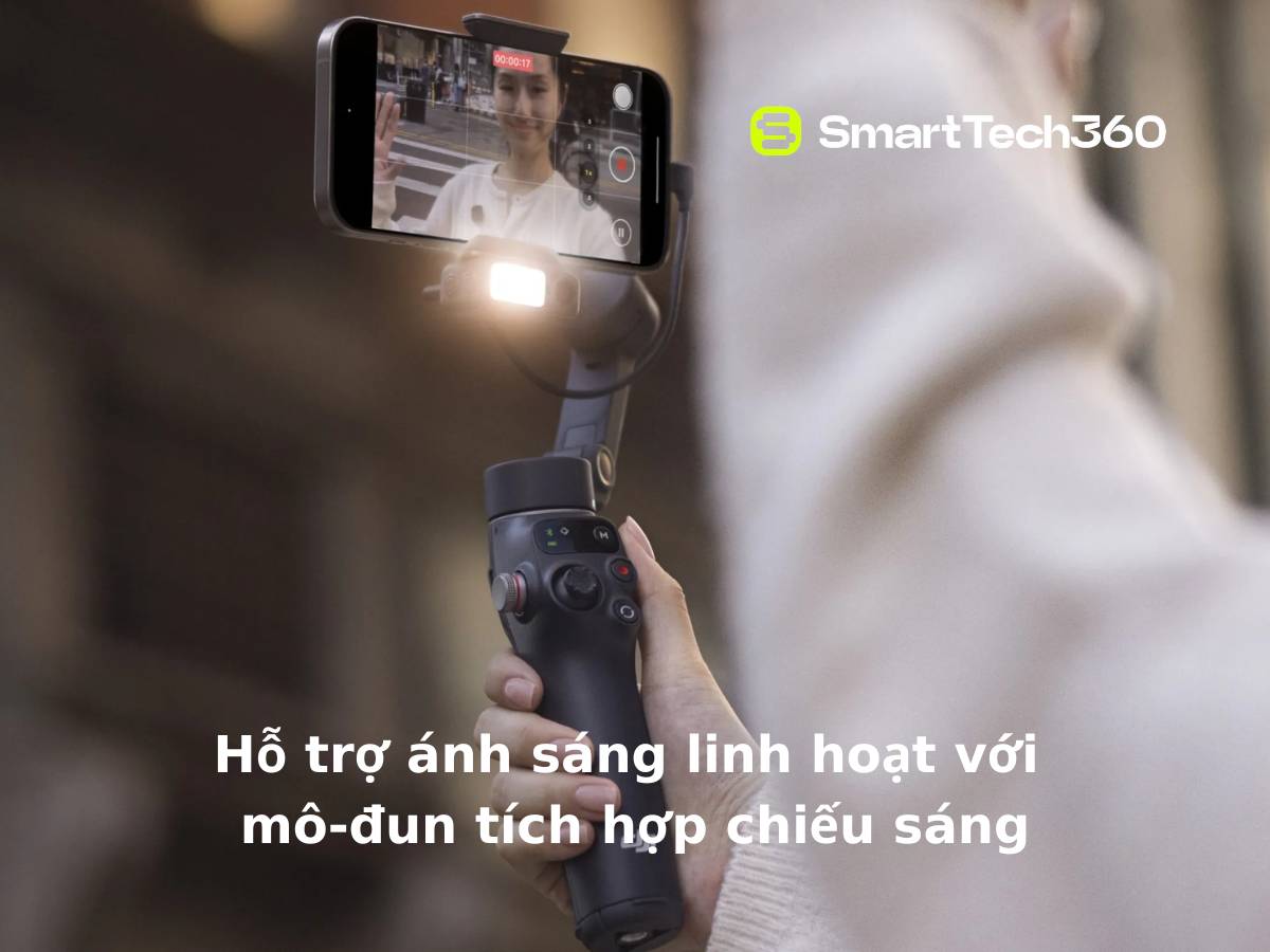 Mô-đun tích hợp đèn chiếu sáng trên DJI Osmo Mobile 7P
