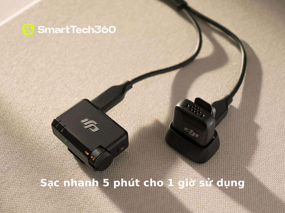 dji mic 2 thoi luong pin