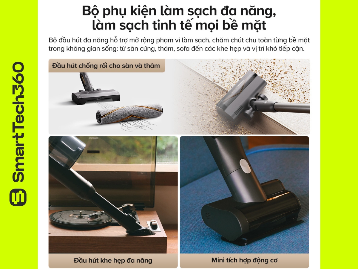 Bộ phụ kiện đi kèm máy hút bụi Roborock H60 Ultra