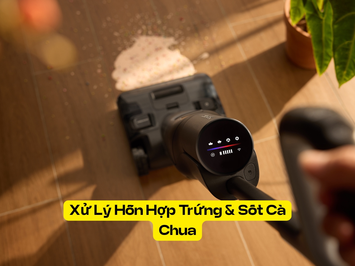 roborock f25 ace pro xử lý trứng và sốt cà chua