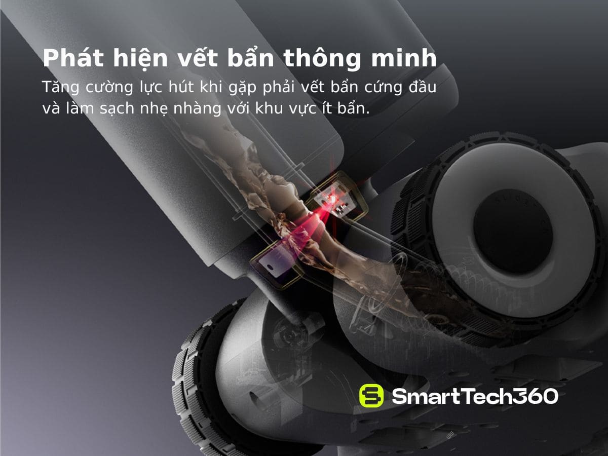 phat hien vet ban thong minh tang cuong luc hut khi gap phai vet ban cung dau va lam sach nhe nhang voi khu vuc it ban