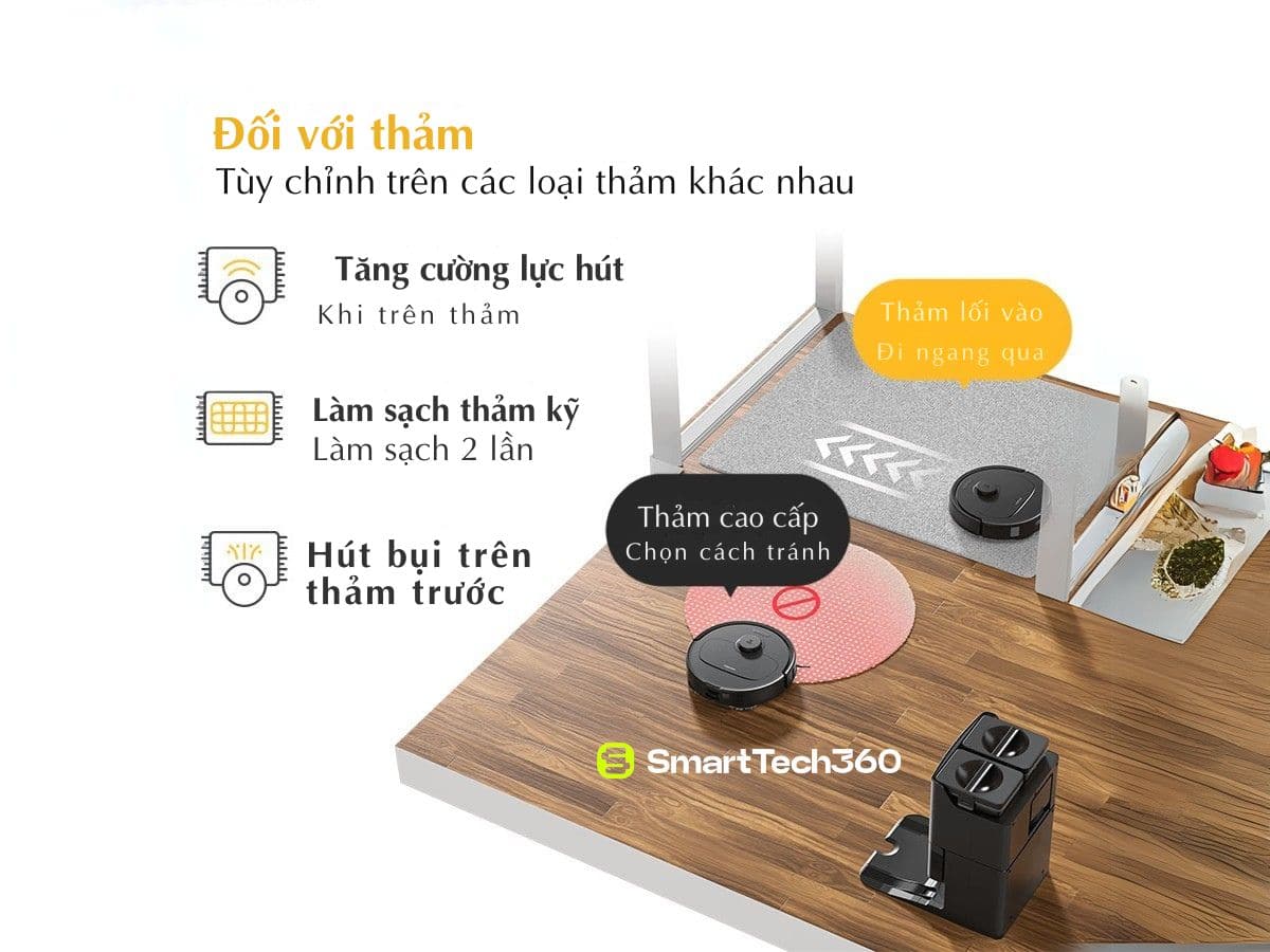 roborock q revo s tuy chinh tren tham cao cap