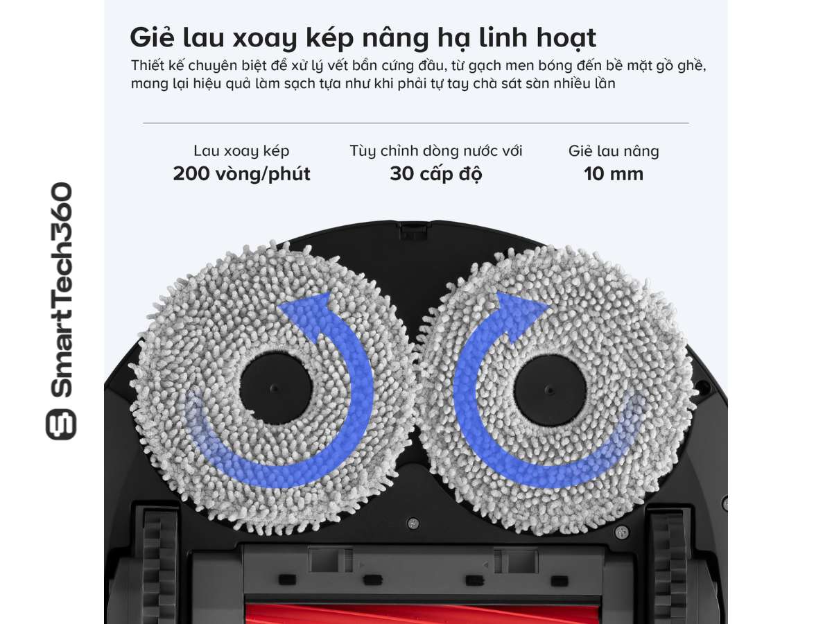 roborock qrevo s pro hệ thống lau xoay kép