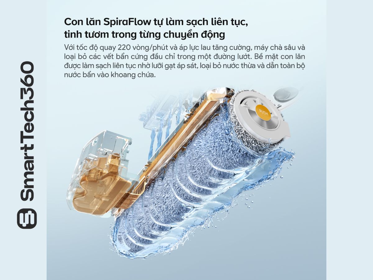 robot hút bụi lau nhà con lăn roller