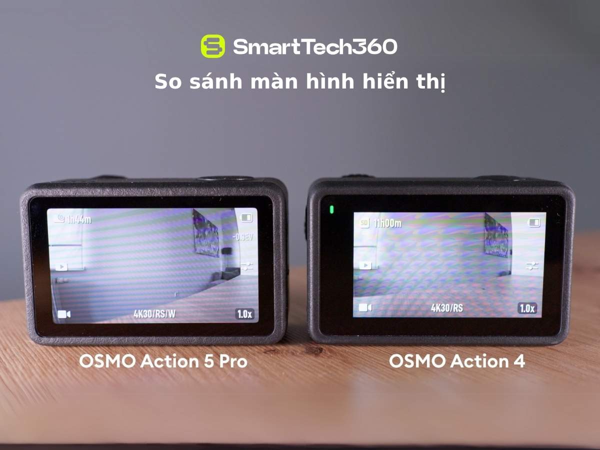 so sanh action 5 pro voi action 4 man hinh hien thi