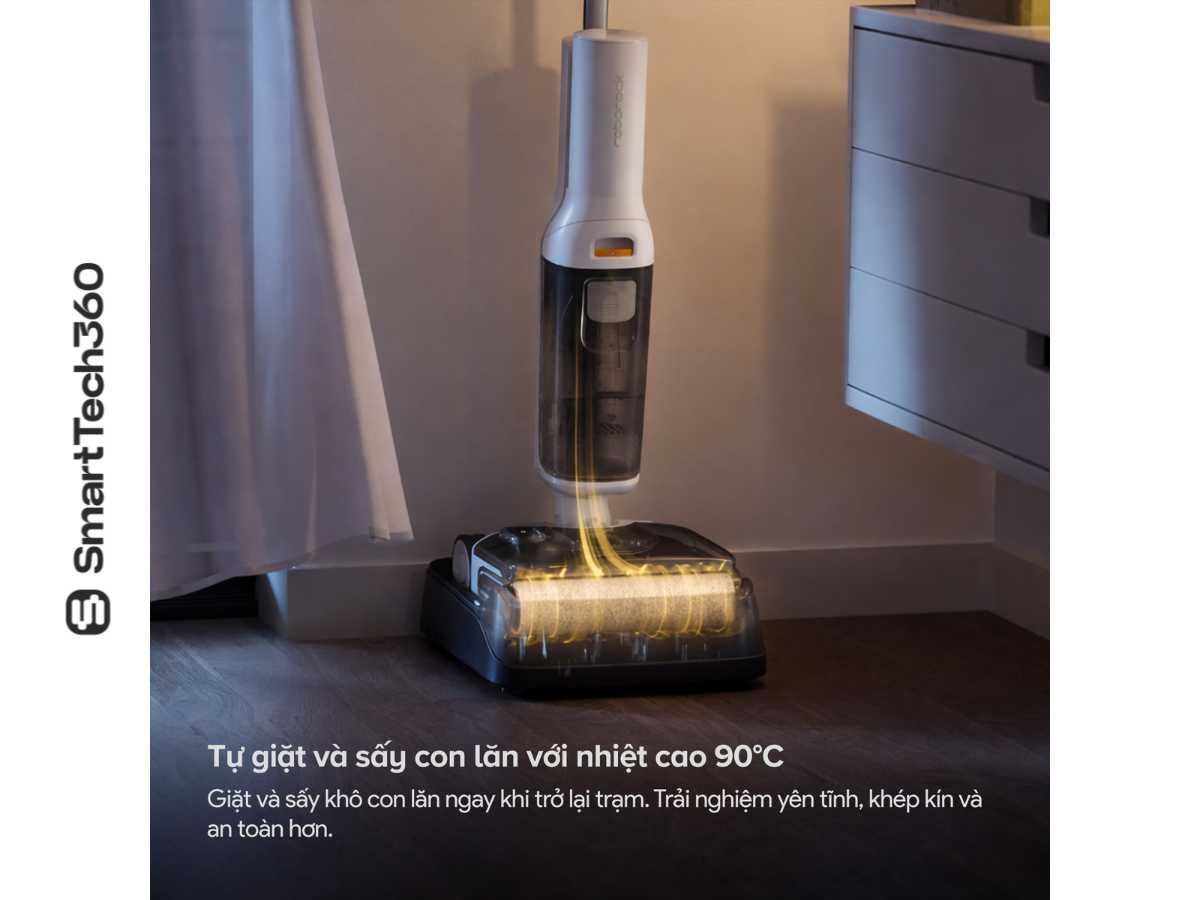 Trạm sạc đa năng tự động giặt và sấy khô con lăn 90 độ C của Roborock F25 RT Gen 2