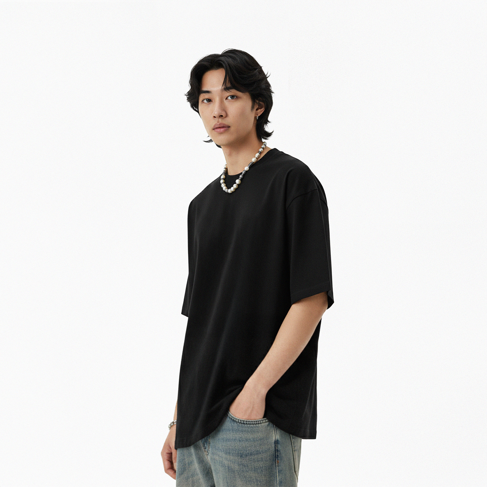 Áo phông đen trơn NULLED Basic Tee N-T00-D